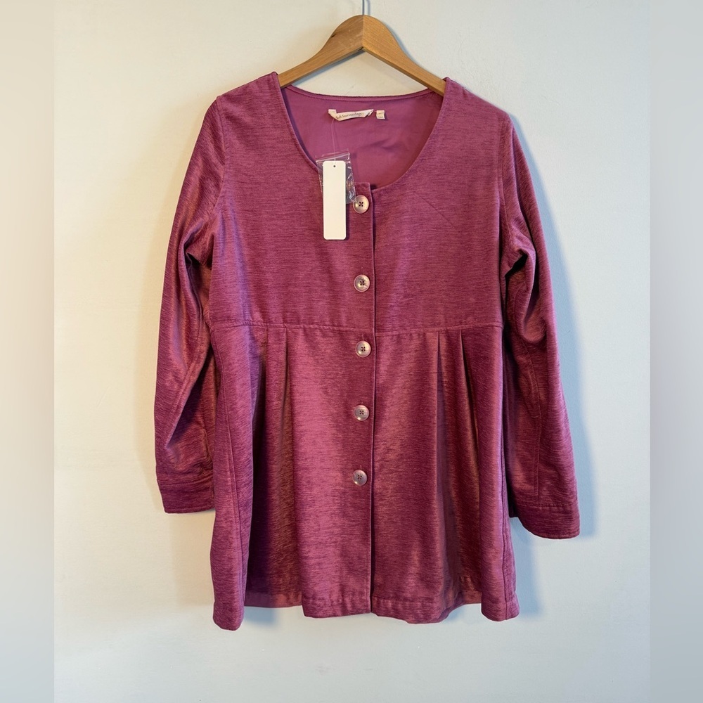 Soft Surroundings Rich Mauve Knit Top, Size L, NWT